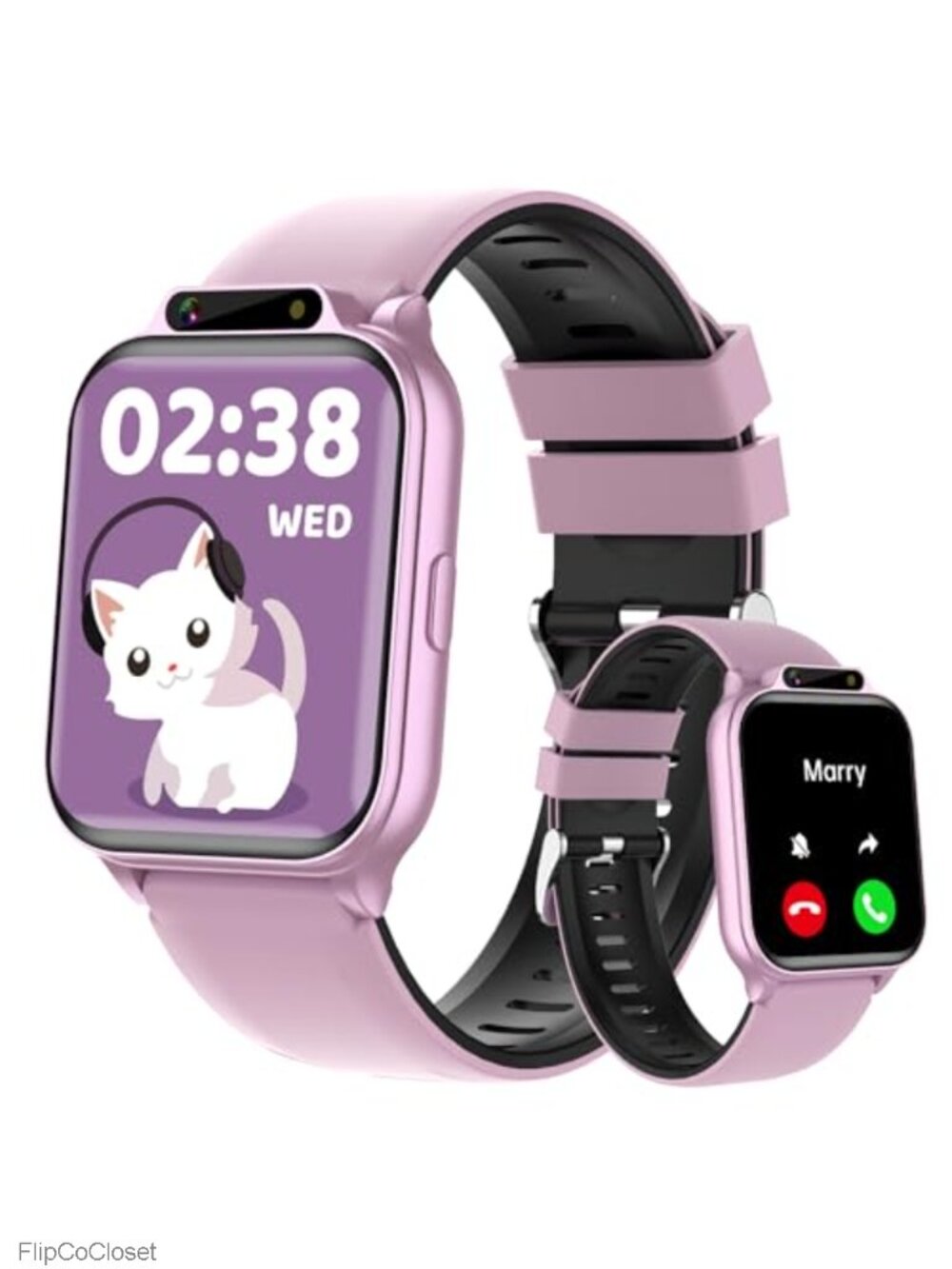 Kids Smart Watch 1.85" Fitness Tracker IP68 Waterproof Heart Rate Sleep Monitor
